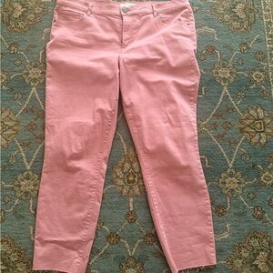 LOFT Pink Ankle Jeans size 14